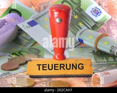 Symbolbild zum Thema Inflation und Lebenshaltungskosten Stockfoto