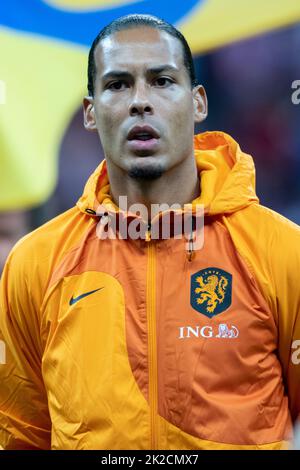 Warschau, Polen. 22. September 2022. Virgil van Dijk aus den Niederlanden während des UEFA Nations League-, League A-, Gruppe-4-Spiels zwischen Polen und den Niederlanden im PGE-Nationalstadion in Warschau, Polen am 22. September 2022 (Foto von Andrew SURMA/ Quelle: SIPA USA/Alamy Live News Stockfoto