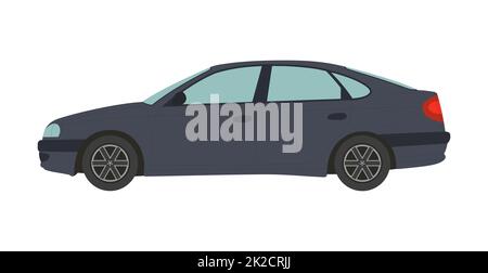 Dunkle, moderne Limousine auf weißem Hintergrund - Vektor Stockfoto