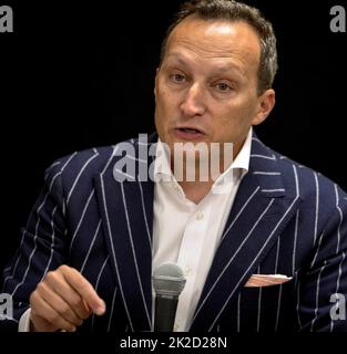 Austin, Texas, USA. 22. September 2022. DAVID BECKER spricht am ersten Tag des Texas Tribune Festivals, dem dreitägigen Treffen von Politikern und Politikern. (Foto: © Brian Cahn/ZUMA Press Wire) Stockfoto