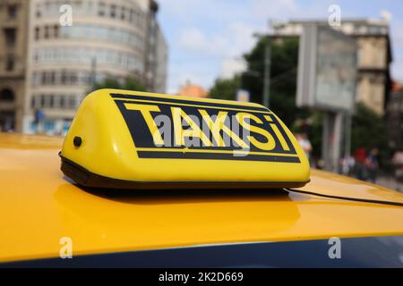 Taxi in Istanbul. Truthahn Stockfoto