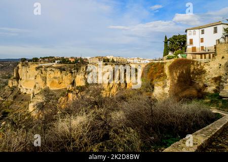 Spanien, Andalusien, Ronda - Mirador de Aldehuela Stockfoto