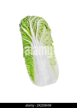 Grüner Chinakohl, isoliert auf weißem Hintergrund Stockfoto