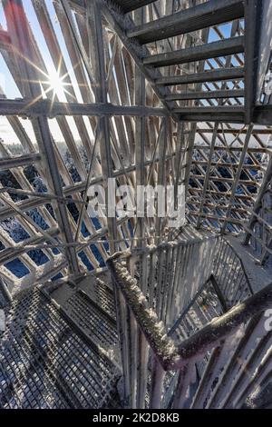 Moderne Architektur, Aussichtsturm, Velka Destna, Orlicke Berge, Ostböhmen, Tschechische Republik Stockfoto