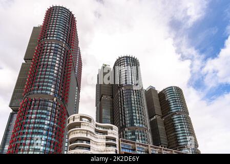 Die International Towers Sydney-Entwicklung im Barangaroo-Gebiet von Sydney, Australien Stockfoto