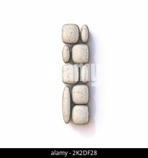 Pebble-Schrift Buchstabe I 3D Stockfoto