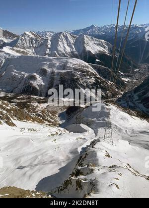 Entlang des Skyway Monte Bianco in Courmayeur, Italien Stockfoto