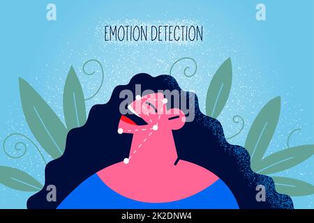 Lächelnde Frauen haben Gefühle im Gesicht identifiziert Stockfoto