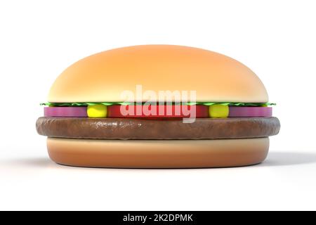 Hamburger, isoliert auf weiss Stockfoto