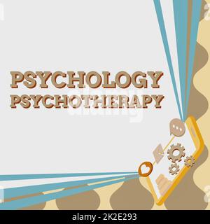 Handschrifttext Psychologie Psychotherapie. Geschäftsideenbehandlung psychischer Störungen mit psychologischen Mitteln Mobiles Zeichnen positive Kommentare und gute Sprechblase Stockfoto