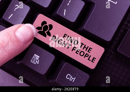 Inspiration mit Schild Suchen Sie die rechte Seite. Internet-Konzept Auswahl des perfekten Kandidaten für eine Stelle oder Position Abstrakt Alte Online-Artikel neu abfragen, Kopien früherer Daten erstellen Stockfoto