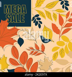 Werbevorlage Webbanner MEGA SALE – Vector Stockfoto