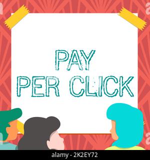 Konzeptioneller Titel Pay-per-Click. Internet Concept Internet Advertising Model Search Engine Marketing Strategy Teammitglieder betrachten Whiteboard, um neue Lösungen zu finden Stockfoto
