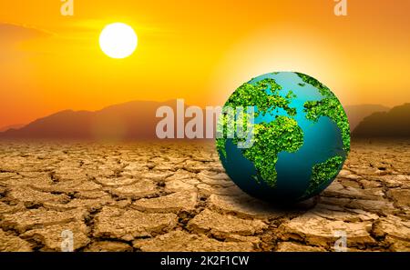 Der Green Globe liegt in extrem unfruchtbaren Böden. Stockfoto