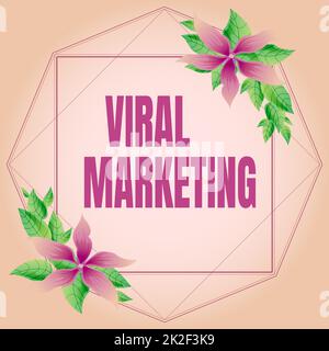 Konzeptionelle Darstellung virales Marketing. Wort für viralen Marketing-Rahmen mit bunten Blumen und Blätter harmonisch angeordnet dekoriert. Stockfoto