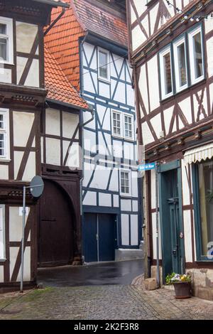 Malerische Häuser in Bad Sooden-Allendorf im Werra-Tal in Deutschland Stockfoto