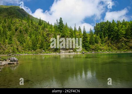 Wunderschöne Aussicht auf Lagoa do Fogo Stockfoto