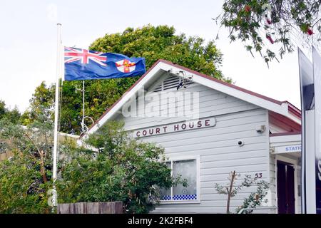 Court House and Police Station, 53 Marine Drive Tea Gardens NSW Australien. Stockfoto