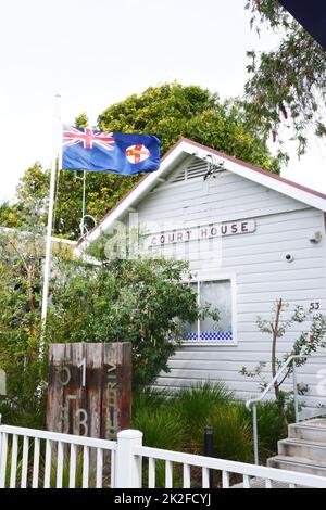 Court House and Police Station, 53 Marine Drive Tea Gardens NSW Australien. Stockfoto