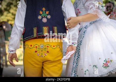 Detail der Tracht, Rakvice, Südmähren, Tschechische Republik Stockfoto