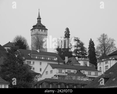Wachtturm, historischer Turm der Musegger Befestigungsmauer, Luzern. Stockfoto