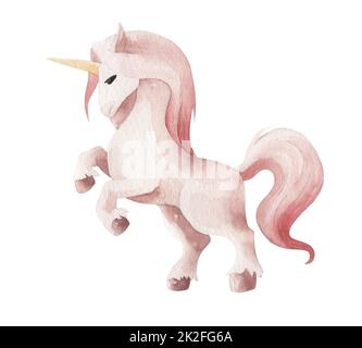 Aquarell niedlichen Einhorn isoalted. Handgezeichnete illustrartion. Stockfoto