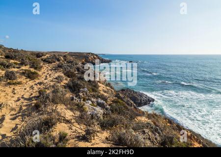 Küste von Alentejo in der Nähe von Sines Stockfoto