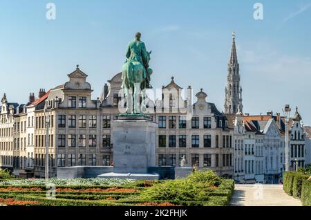 Blick von den Gärten des Mont des Arts in Brüssel, Belgien Stockfoto