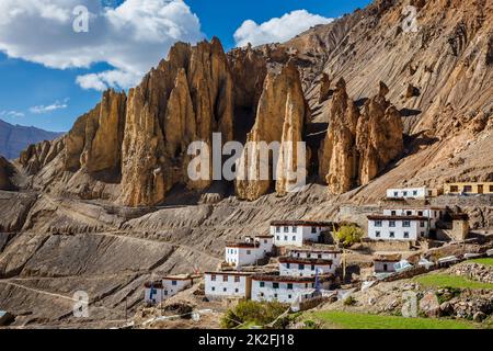 Dhankar Dorf, Spiti Valley, Himachal Pradesh, Indien Stockfoto