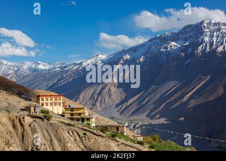 Neue dhankar Dhankar Kloster, Dorf in Spiti Valley, Indien Stockfoto