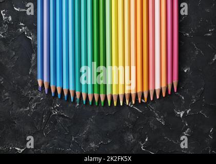 Regenbogen Buntstifte Stockfoto