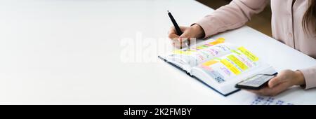 Plan Und Agenda Der Wöchentlichen Aufgabenliste Stockfoto