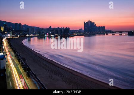 Gwangalli Strand in Busan, Südkorea Stockfoto