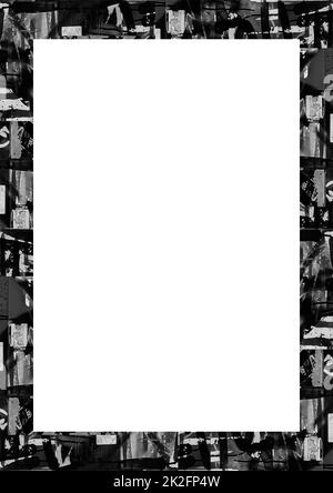 Weißer Rahmen mit verzierten Grenzen Stockfoto