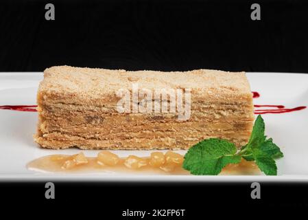 Esterhazy Torte auf dem Teller Stockfoto