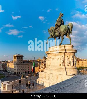 Reiterstatue von Vittorio Emanuele II Stockfoto