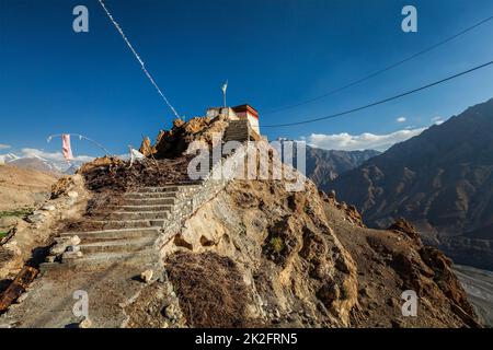Dhankar gompa Kloster. Dhankar, Spiti Valley, Himachal Pradesh, Indien Stockfoto