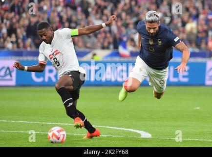 Saint Denis, Frankreich. 22/09/2022, Frankreichs Olivier Giroud während der UEFA Nations League, Group A1, Tour 5 Spiel zwischen Frankreich und Österreich am 22. September 2022 in Saint-Denis, einem Vorort von Paris, Frankreich. Foto von Christian Liewig/ABACAPRESS.COM Stockfoto