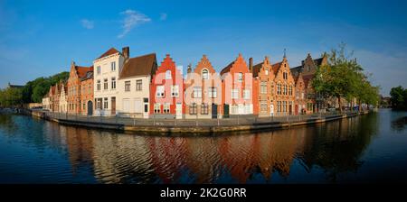 Kanal und alte Häuser. Brügge Brügge, Belgien Stockfoto