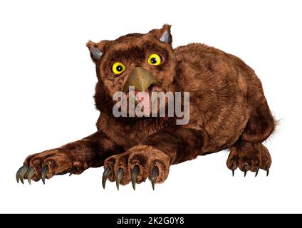 3D Fantasy Creature auf Weiß Stockfoto