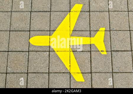 Graffiti Street Art Flugzeug auf einer Mauer Stockfoto