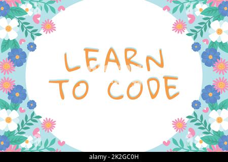 Handschrift Text Codieren lernen. Wort geschrieben auf Lernen, Software zu schreiben sei ein Computer-Programmierer-Coder Stockfoto