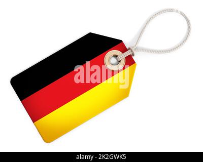 Deutsche Flagge auf isoliertem Tag Stockfoto