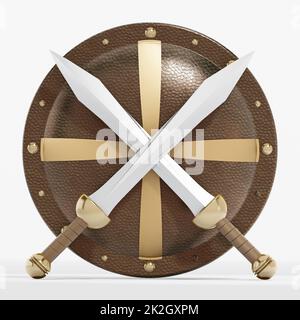 Schild und Schwert Stockfoto