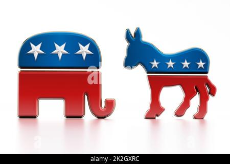 US-Parteisymbole Stockfoto