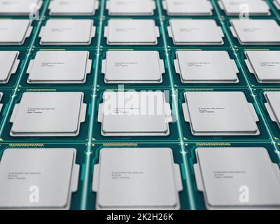 CPUs hintereinander Stockfoto