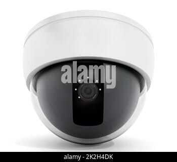 Dome-Kamera isoliert auf weißem Hintergrund Stockfoto