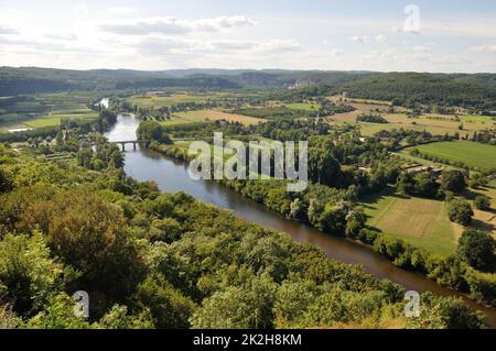 Dordogne von Domme PÃ rigord gesehen Stockfoto