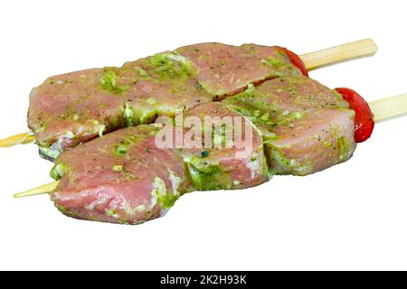 BBQ marinierten Schweinespieß Stockfoto