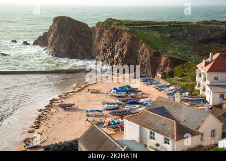 Hope Cove Harbour in Devon, England Stockfoto